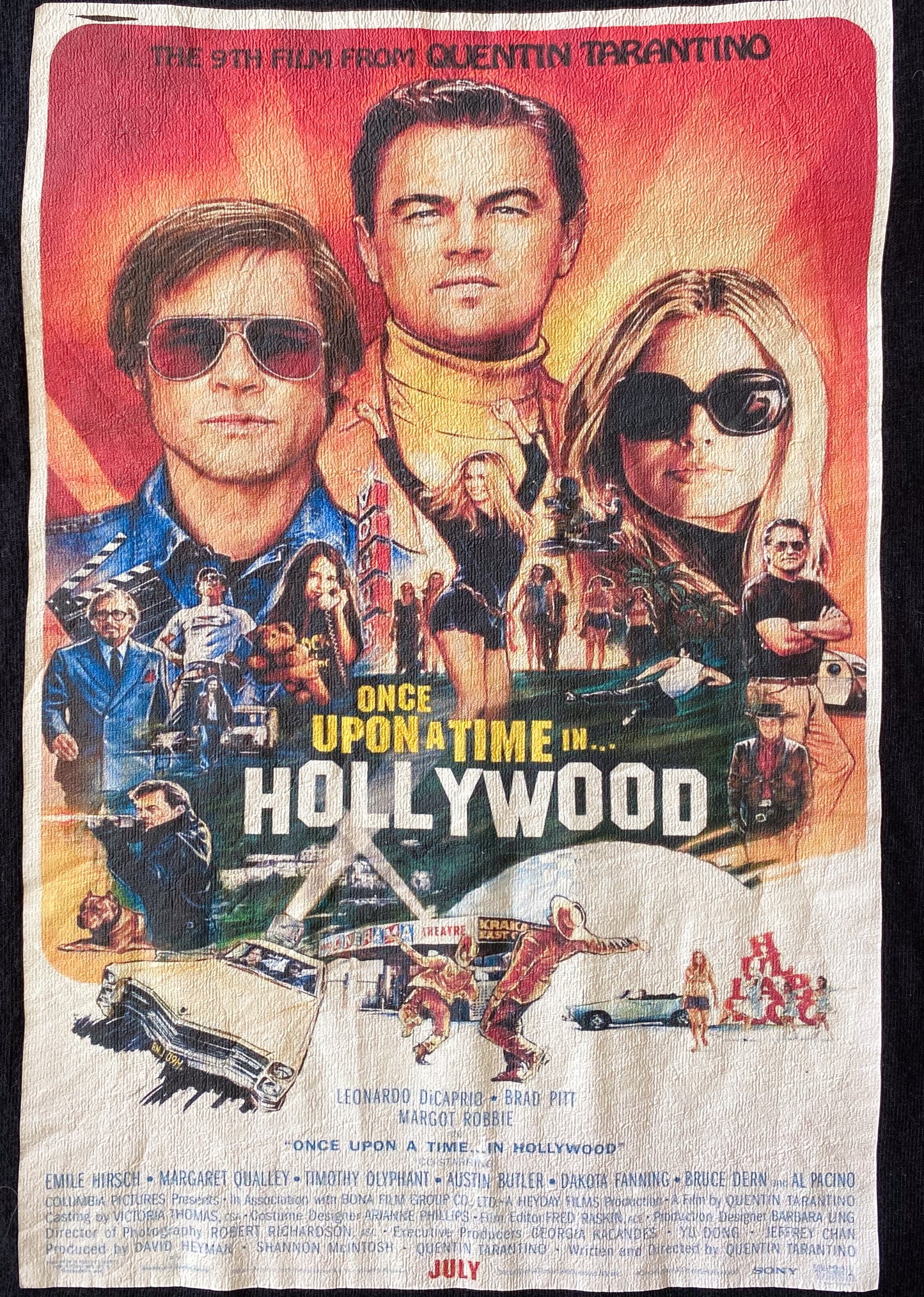Once Upon a Time in Hollywood Movie T-Shirt – Quentin Tarantino Brad Pitt Leonardo DiCaprio Margot Robbie Graphic Tee Size Small
