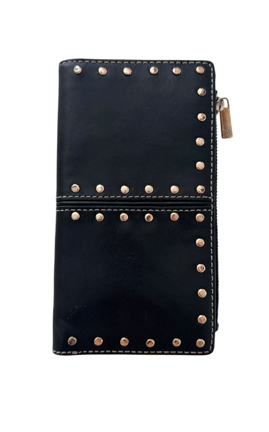 Vintage 2000s Michael Kors Studded Black Leather Wallet Purse