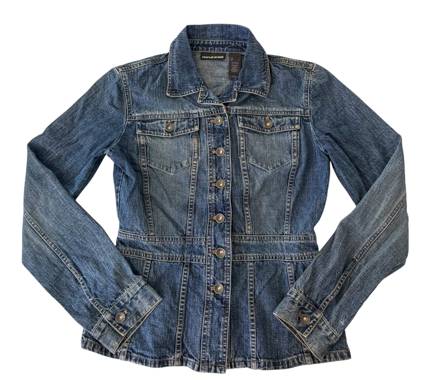 Vintage 2000s DKNY Jeans Y2K Fitted Women's Denim Jacket Small