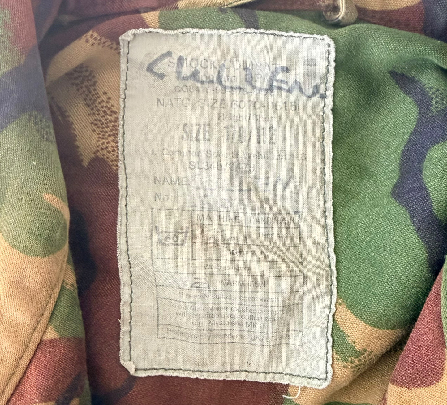 Vintage 90s British Army DPM Windproof Military Camo Combat Smock Jacket Large