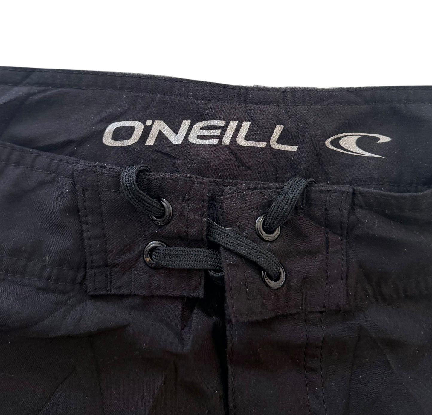 Vintage 2000s O'Neil Black & Grey Embroidered Board Shorts – Medium