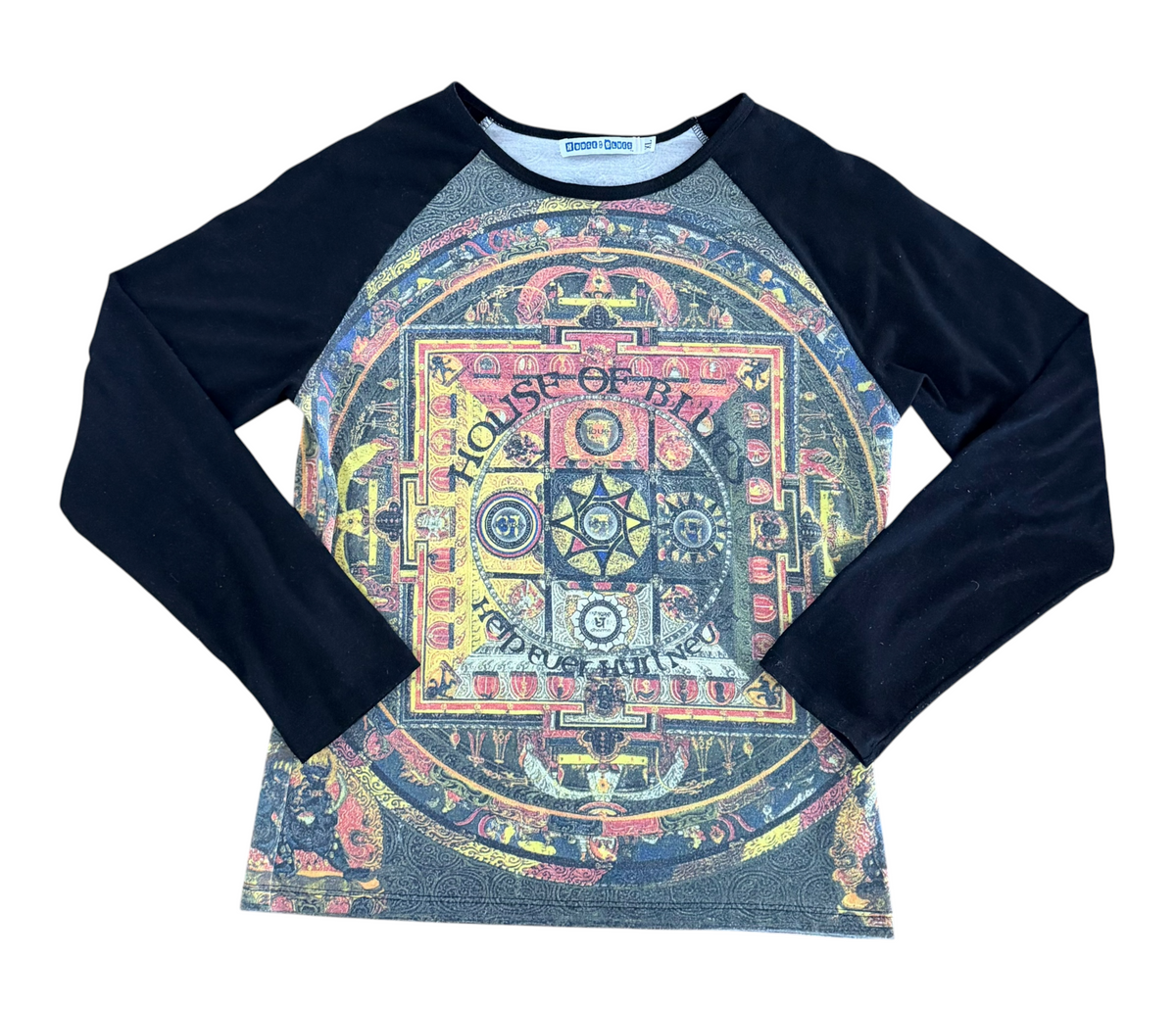 House of Blues Y2K Mandala Graphic Long Sleeve Top, Women’s XL