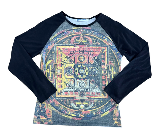 House of Blues Y2K Mandala Graphic Long Sleeve Top, Women’s XL