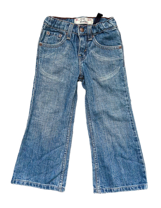 Kids Levis Strauss Adjustable Waist Strap Denim Flares 4 Years
