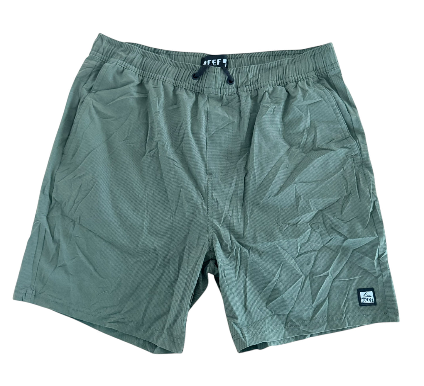 Reef Elastic Waist Shorts Olive Green Stretch Size Small