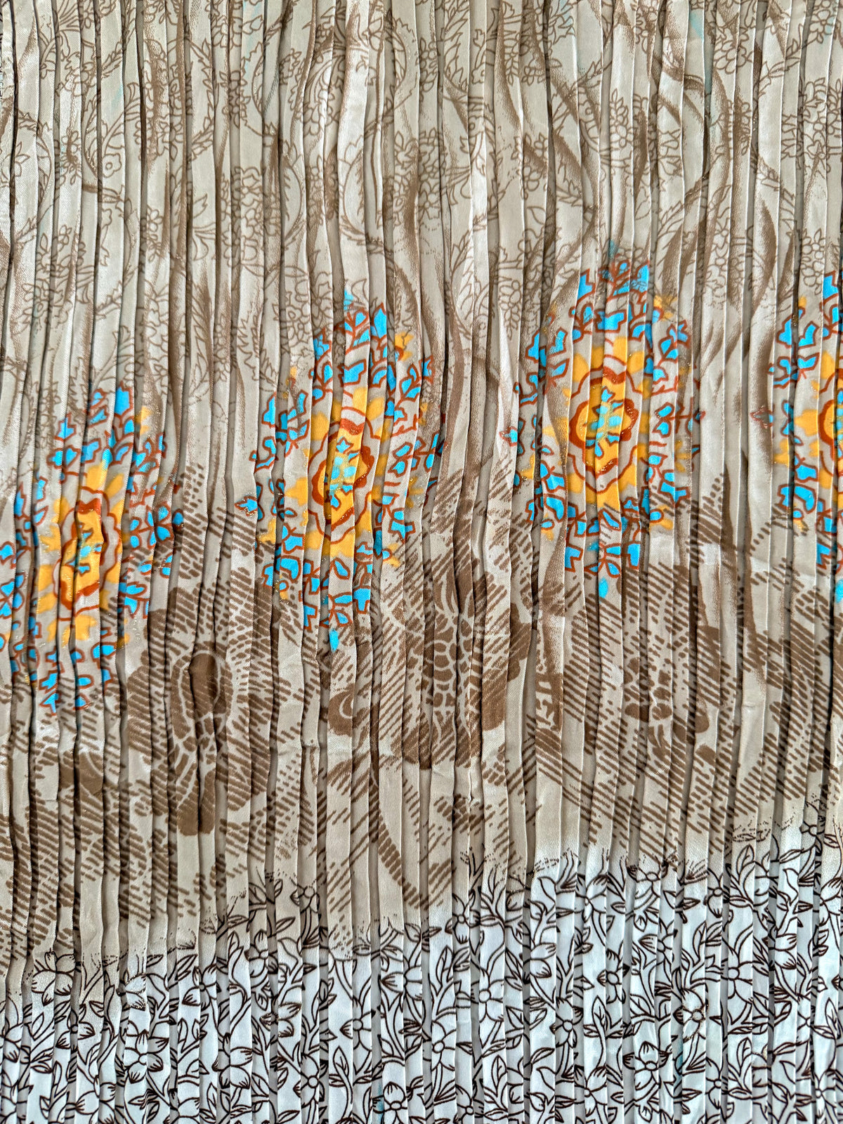 Y2K Jampur Pleated Floral Print Sleeveless Top, Small
