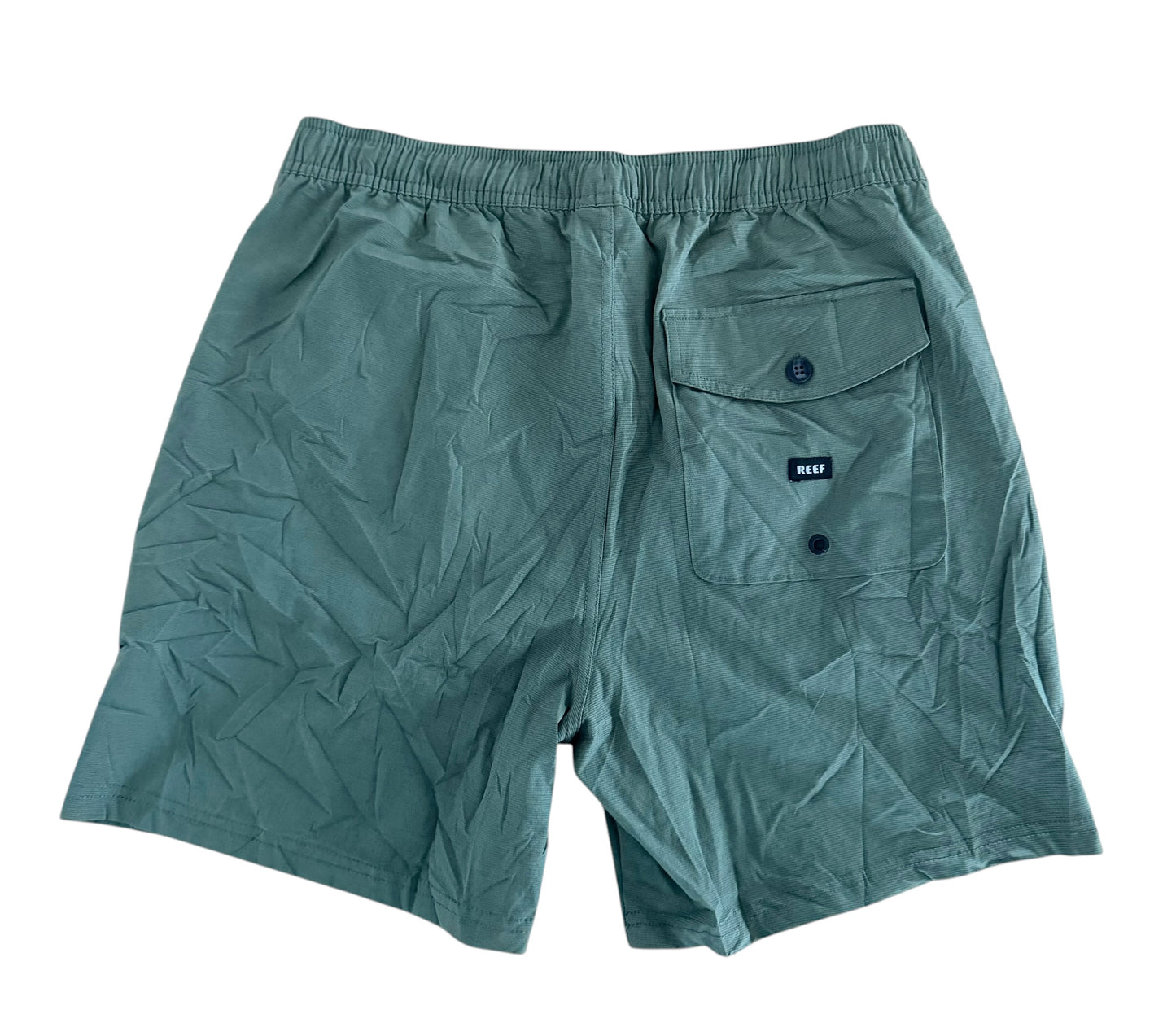 Reef Elastic Waist Shorts Olive Green Stretch Size Small