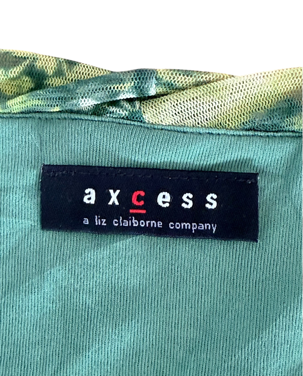 Axcess Liz Claiborne Y2K Mesh Print Long Sleeve Top, Medium
