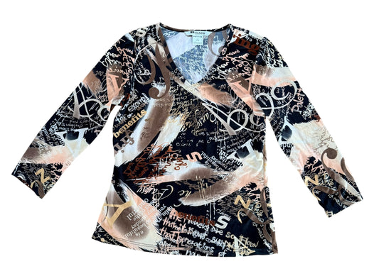Howard Collection Y2K Abstract Graphic Top, Petite 4–6