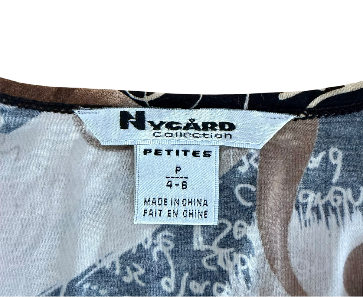 Howard Collection Y2K Abstract Graphic Top, Petite 4–6