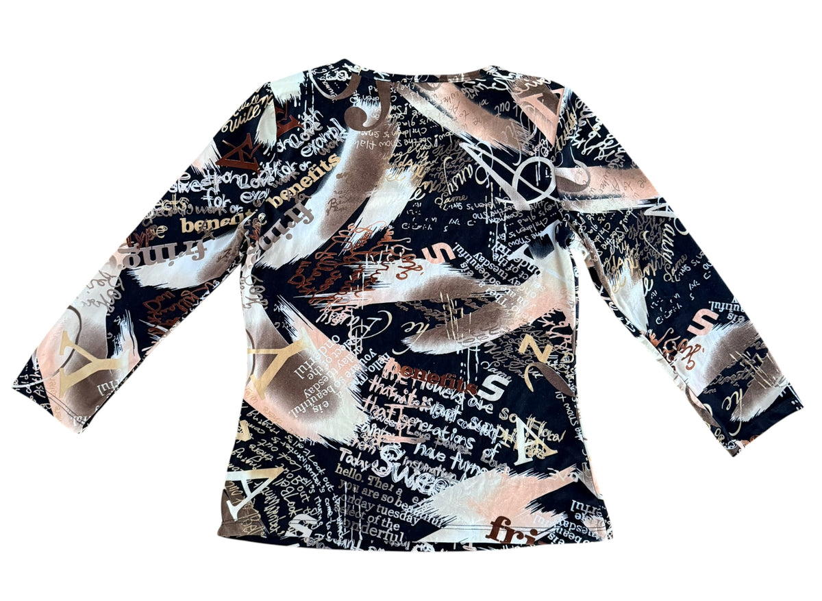 Howard Collection Y2K Abstract Graphic Top, Petite 4–6