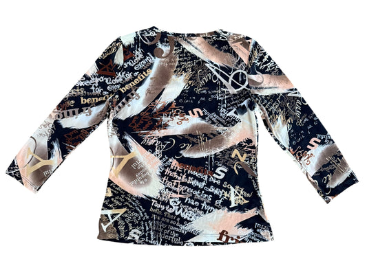 Howard Collection Y2K Abstract Graphic Top, Petite 4–6
