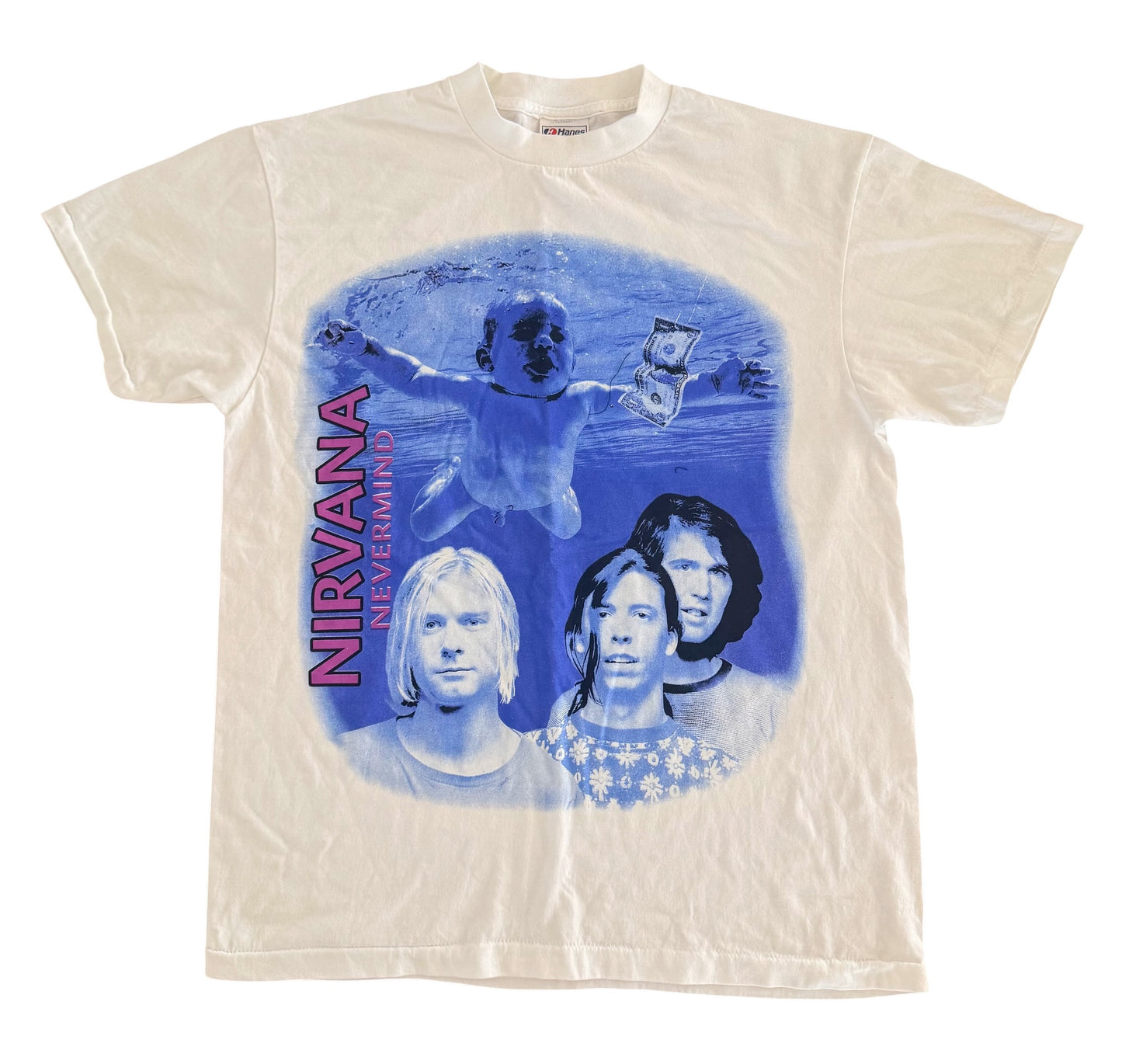 Nirvana Nevermind Hanes Tag White Tour T-Shirt – Size L