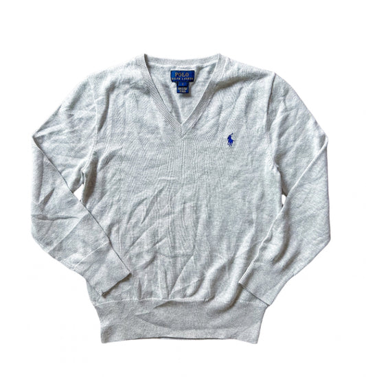 Kids Ralph Lauren V Neck Branded Knitwear Cotton Jumper 7 Years