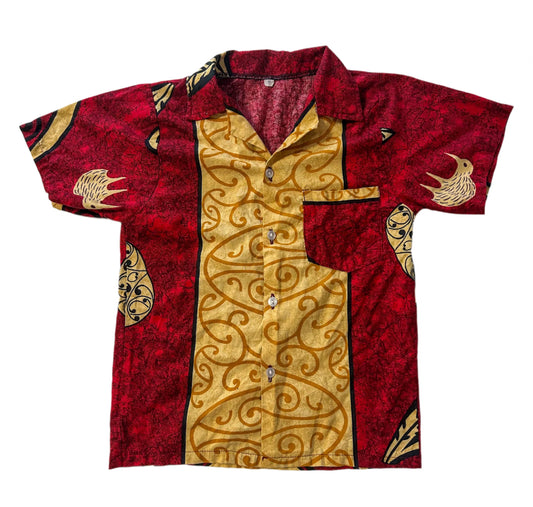 Vintage Kids 80s Hawaiian Short Sleeve Shirt 8 Years