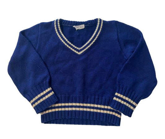 Kids Vintage 1970s V-Neck Sears Knitwear Jumper 4-5 Years