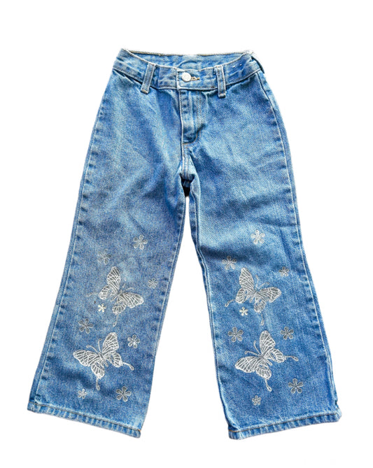 Vintage 90s Watch LA Denim Butterfly Design Flare 6 Years