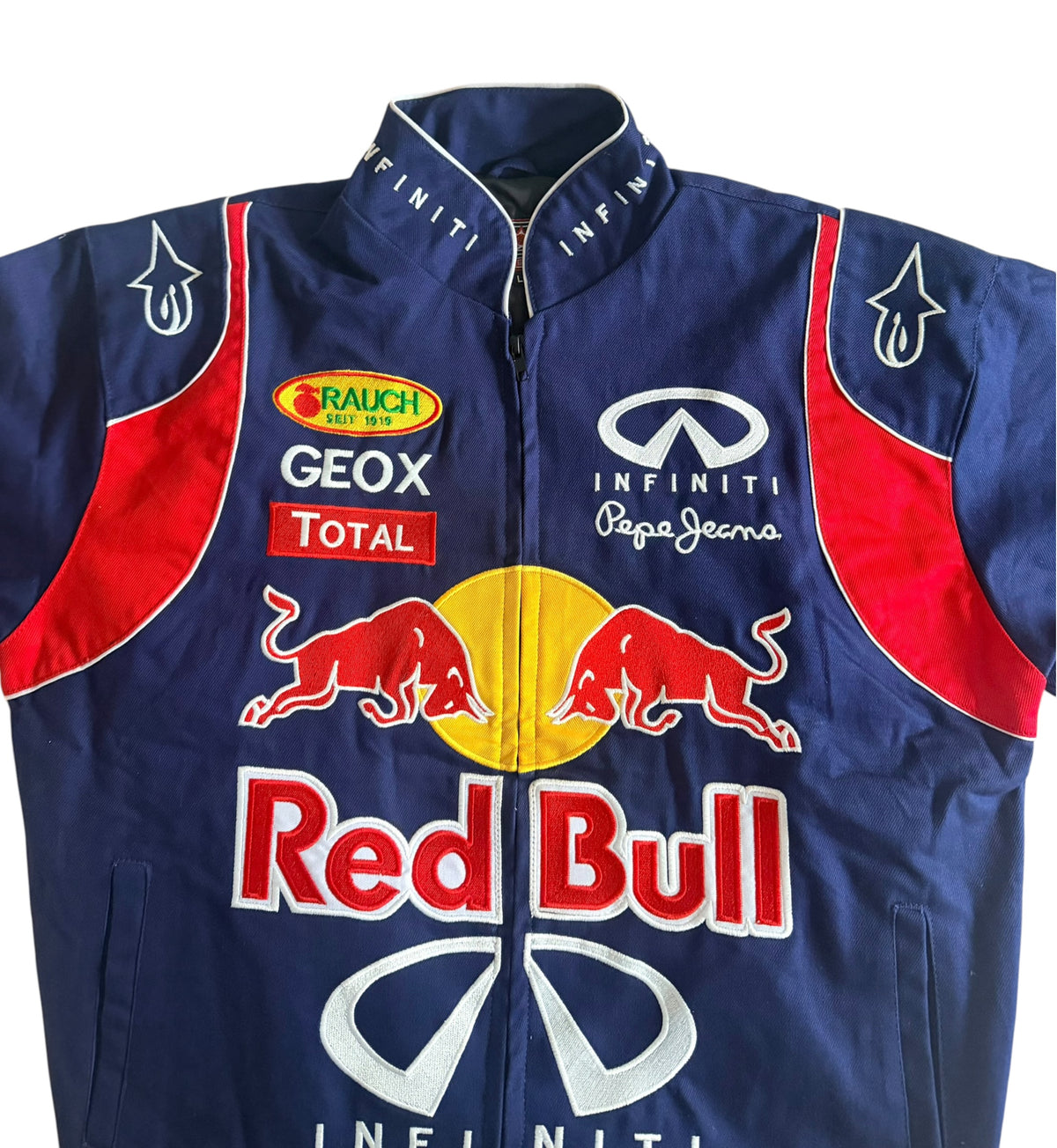 JH Design Red Bull Infiniti Formula 1 Embroidered Racing Jacket, Large