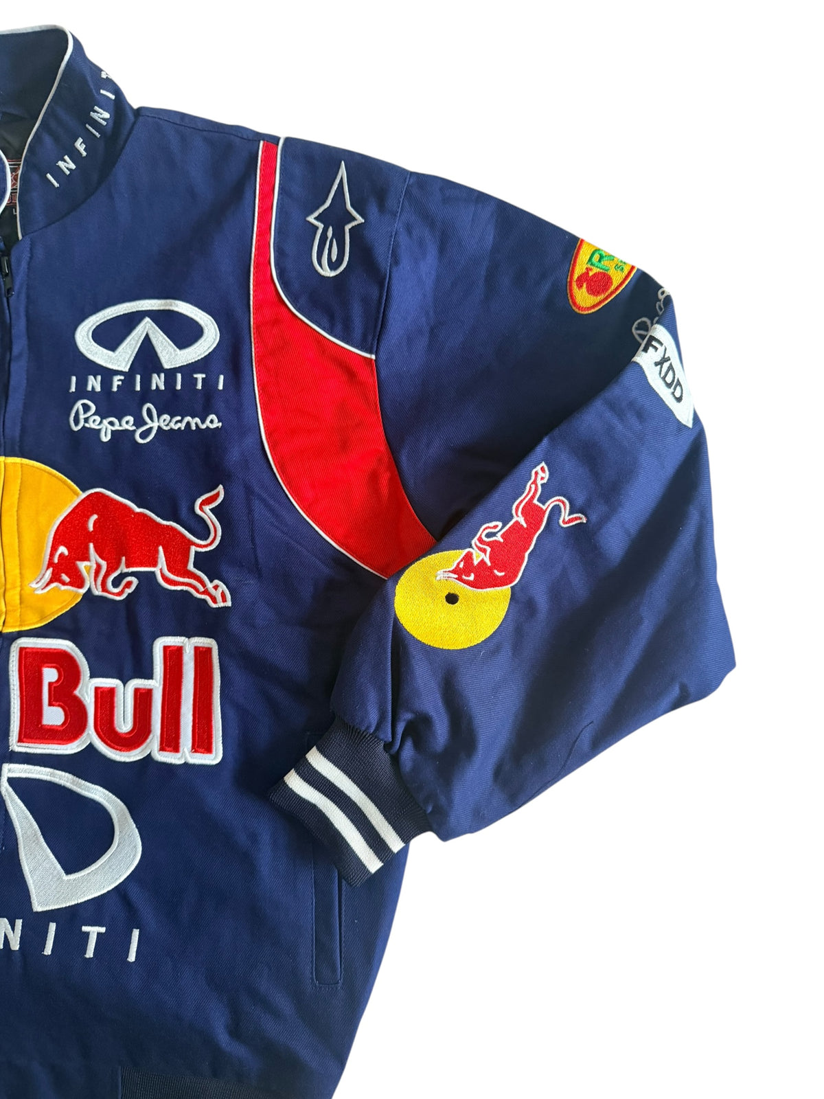 JH Design Red Bull Infiniti Formula 1 Embroidered Racing Jacket, Large
