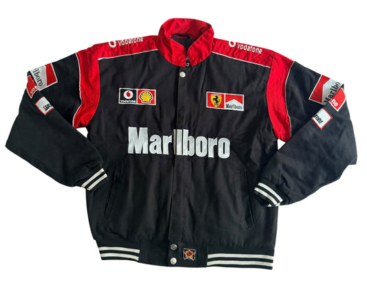 JH Design Marlboro Ferrari F1 Embroidered Racing Jacket, Large