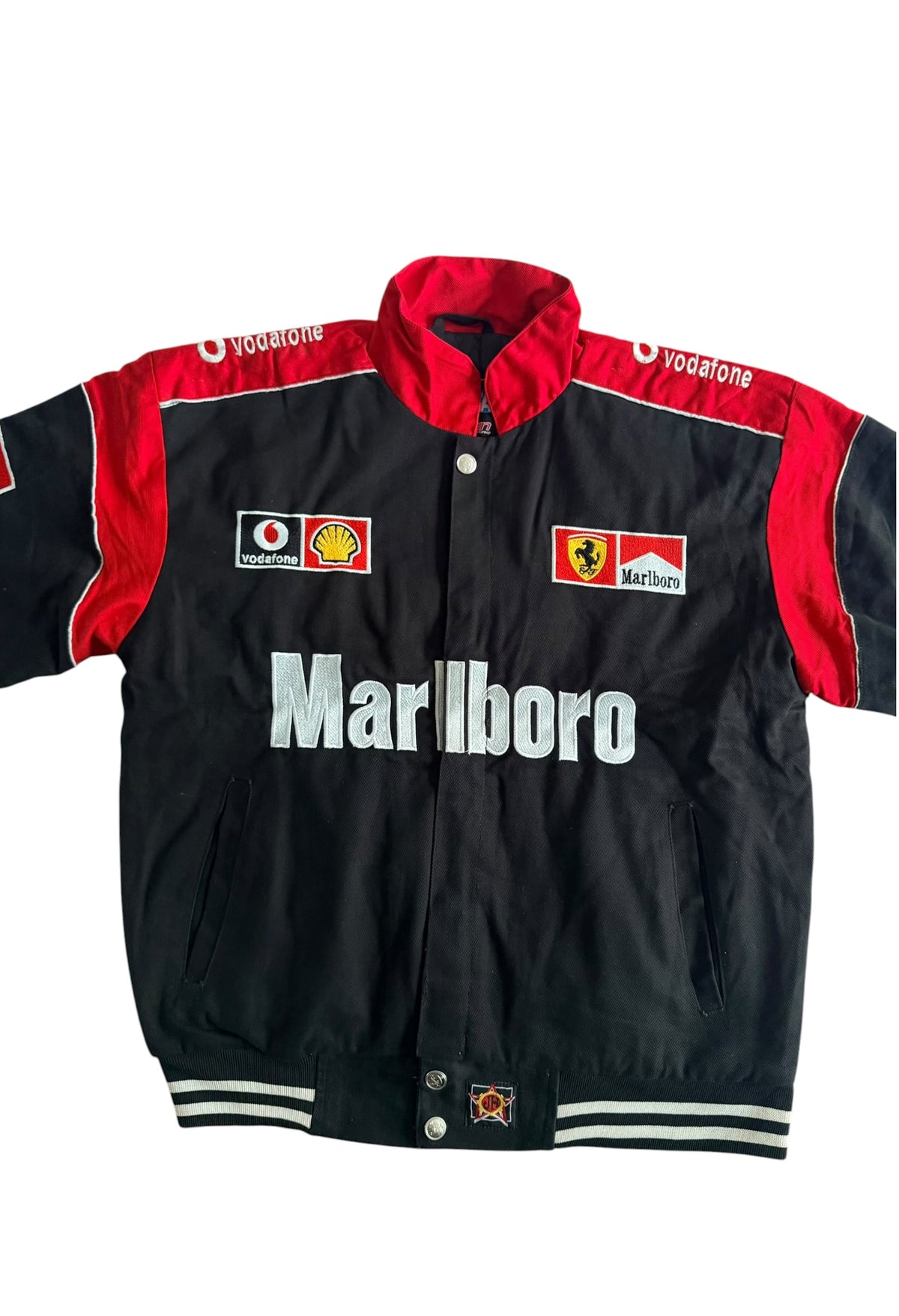 JH Design Marlboro Ferrari F1 Embroidered Racing Jacket, Large