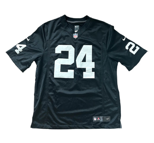 Vintage 2005 Raiders Charles Woodson Black Nike NFL Players Jersey Short Sleeve XL