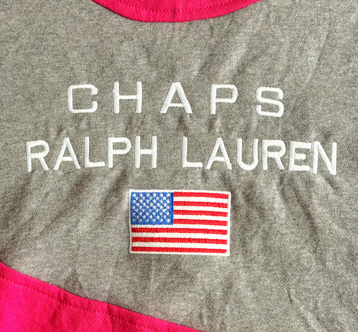 Chaps Ralph Lauren Pink Grey Colour Block Sweatshirt, XL