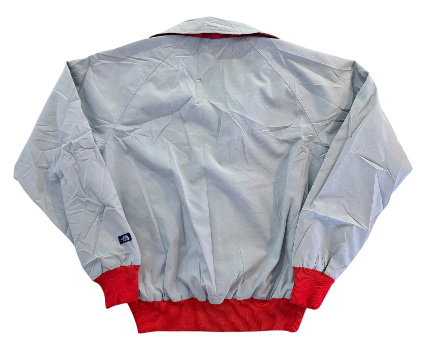Vintage 1980s The North Face Made in USA Quarter Zip Grey And Red Windbreaker Jacket Medium