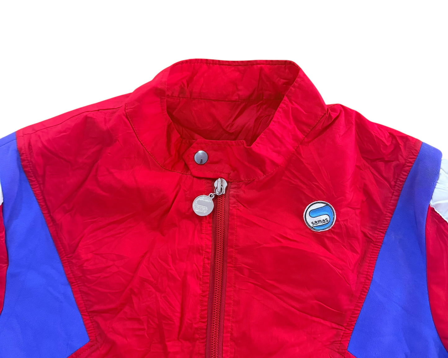 Vintage 70s Samos Panelled Red Blue White Windbreaker Jacket Medium