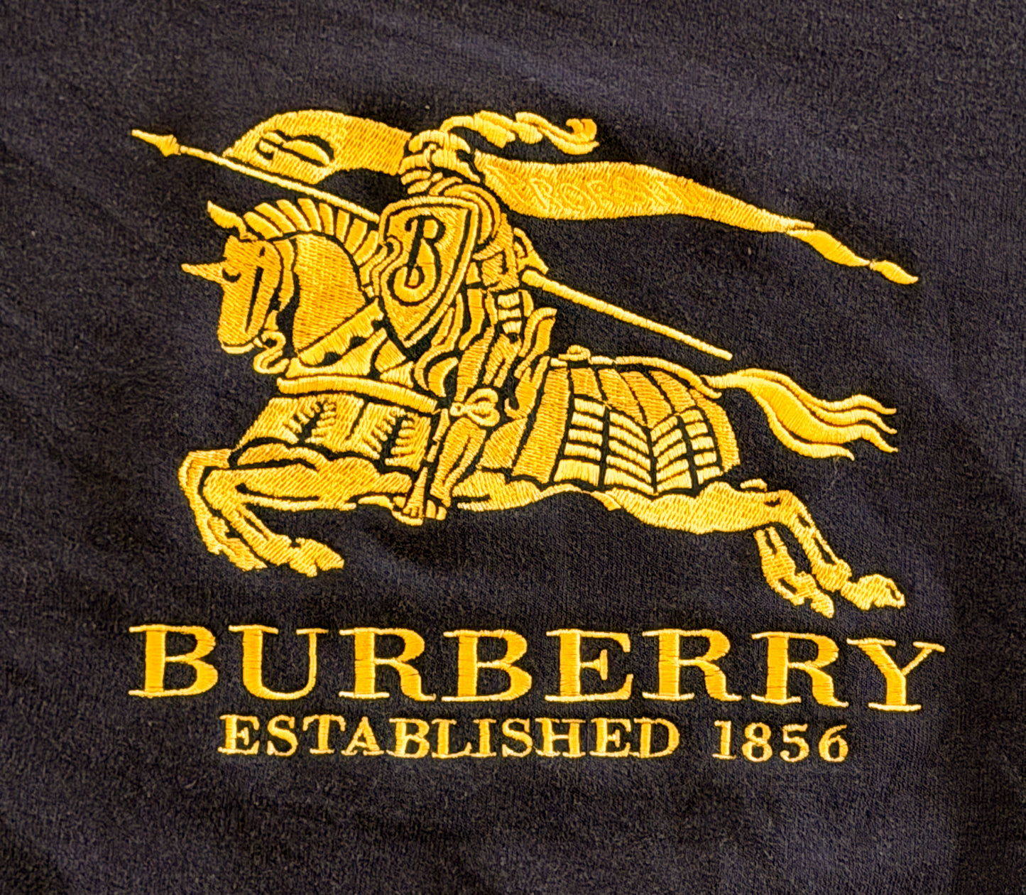 Burberrys Embroidered Logo Made in England Black Sweatshirt XL