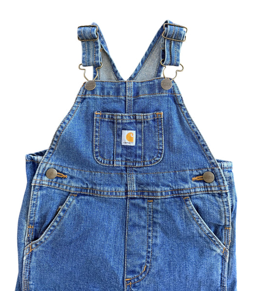 Kids Carhartt Blue Denim Snap Leg Overalls 24 Months