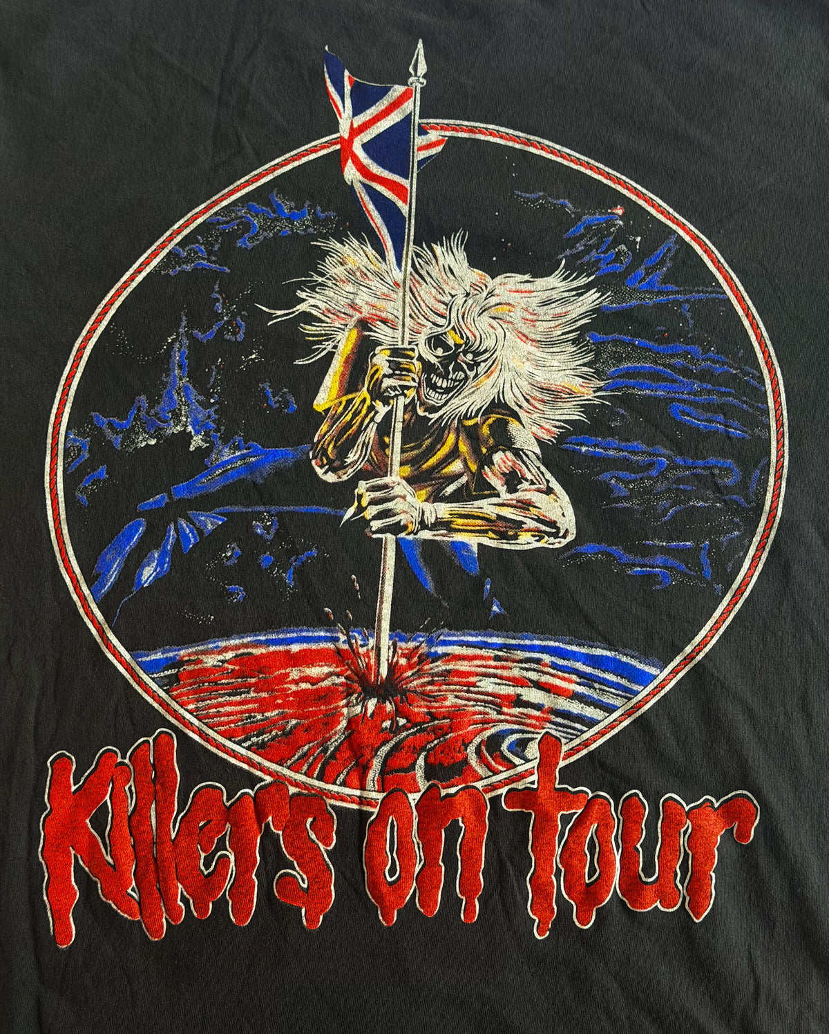Iron Maiden Killers on Tour Graphic Band T-Shirt, Large