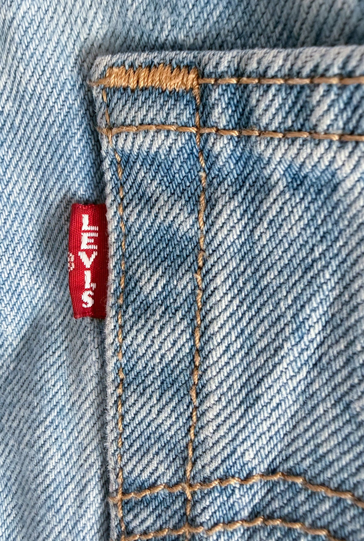 Levi's Premium 501 Light Wash Raw Hem Denim Jeans, 32W 29L