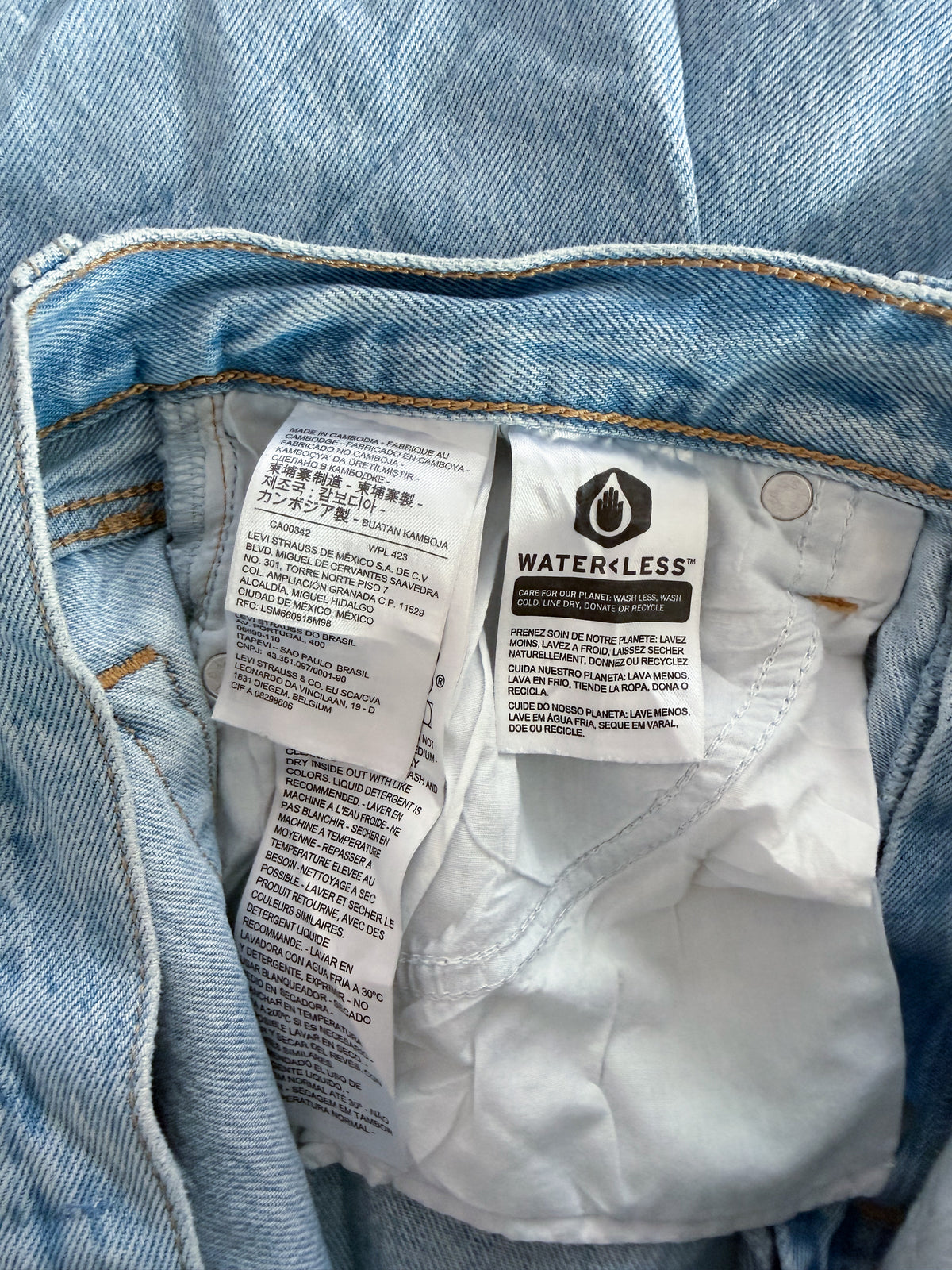 Levi's Premium 501 Light Wash Raw Hem Denim Jeans, 32W 29L