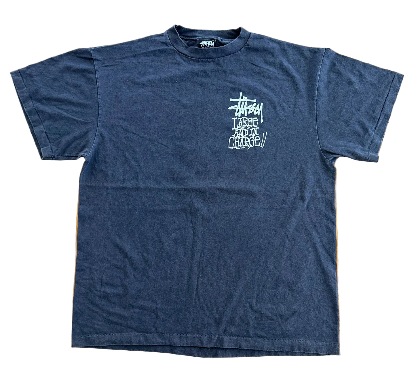 Stussy Iarge And In Charge Graphic Single Stitch Made in USA T-shirt Extra Large