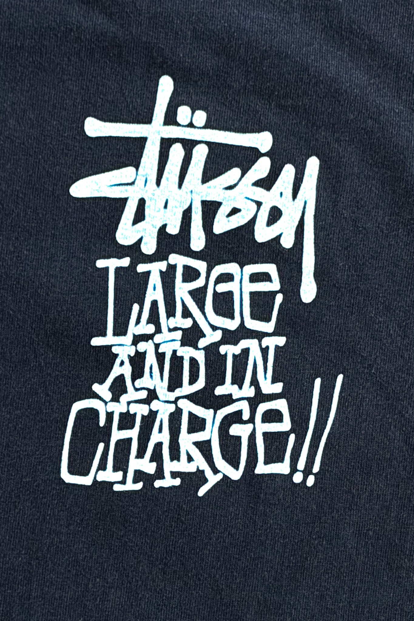Stussy Iarge And In Charge Graphic Single Stitch Made in USA T-shirt Extra Large