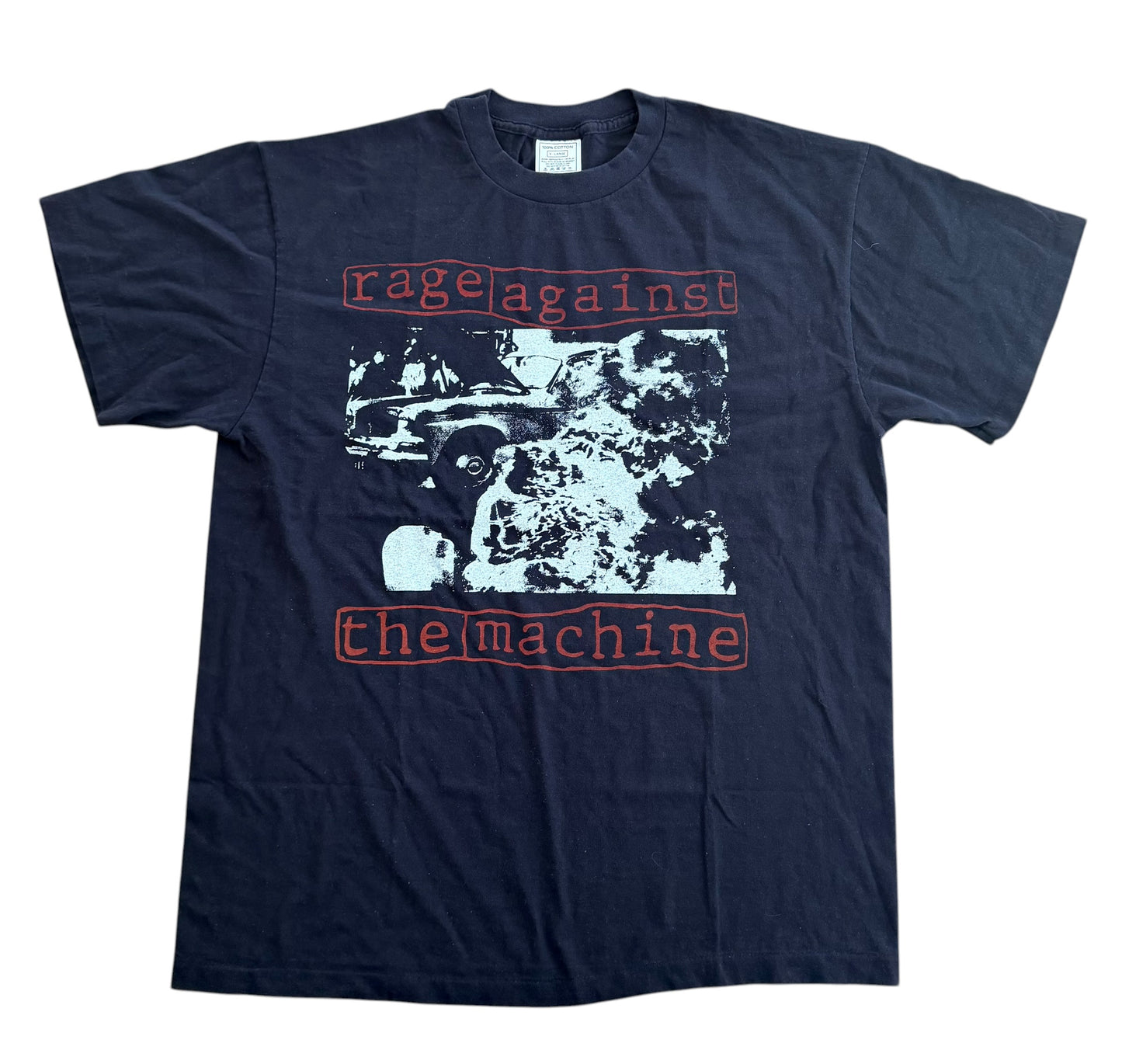 Rage Against the Machine Graphic Band T Shirt Navy, Size XL