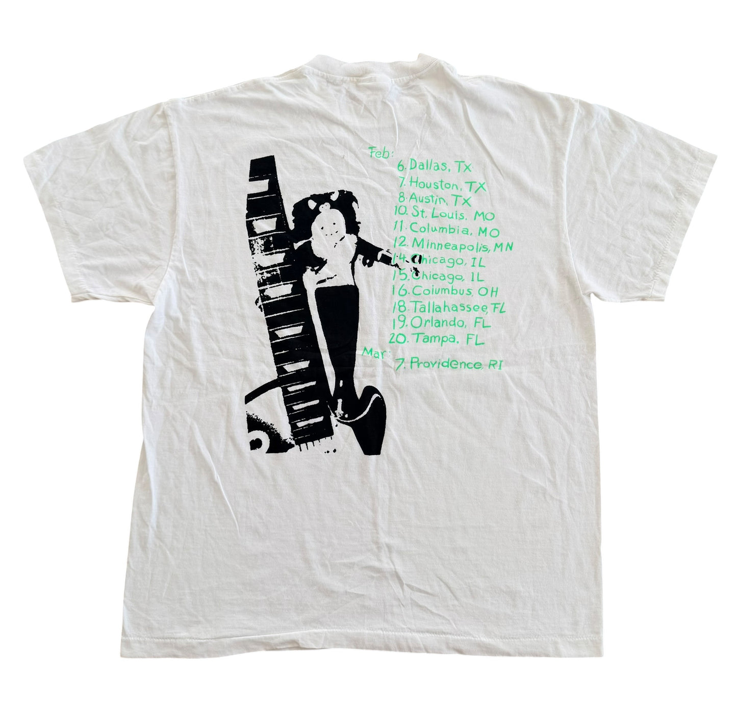 Dinosaur Jr Graphic Single Stitch Band T Shirt White Tour Style, Size XL