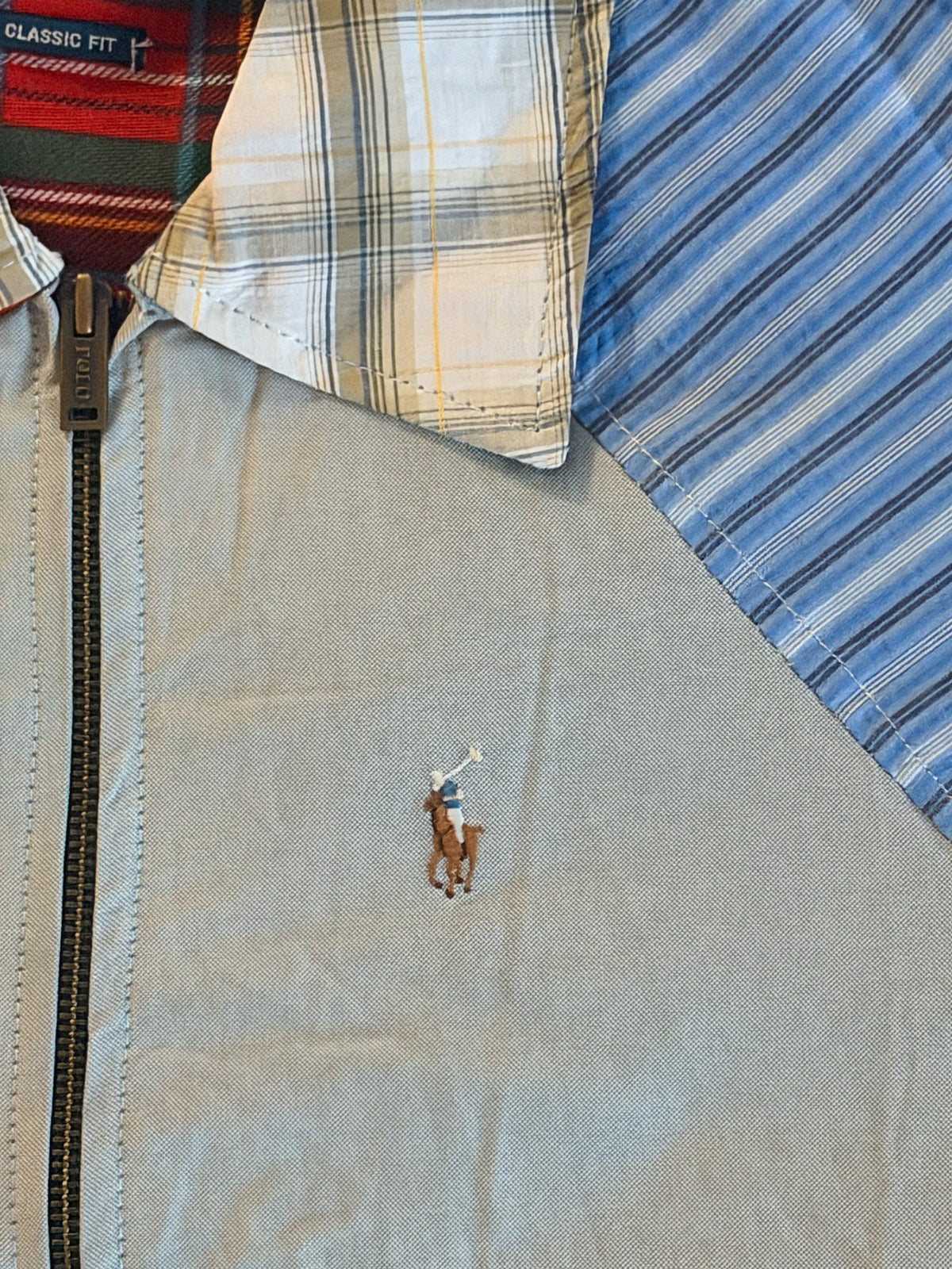 Ralph Lauren Rework Patchwork Oxford Shirt Jacket, Large
