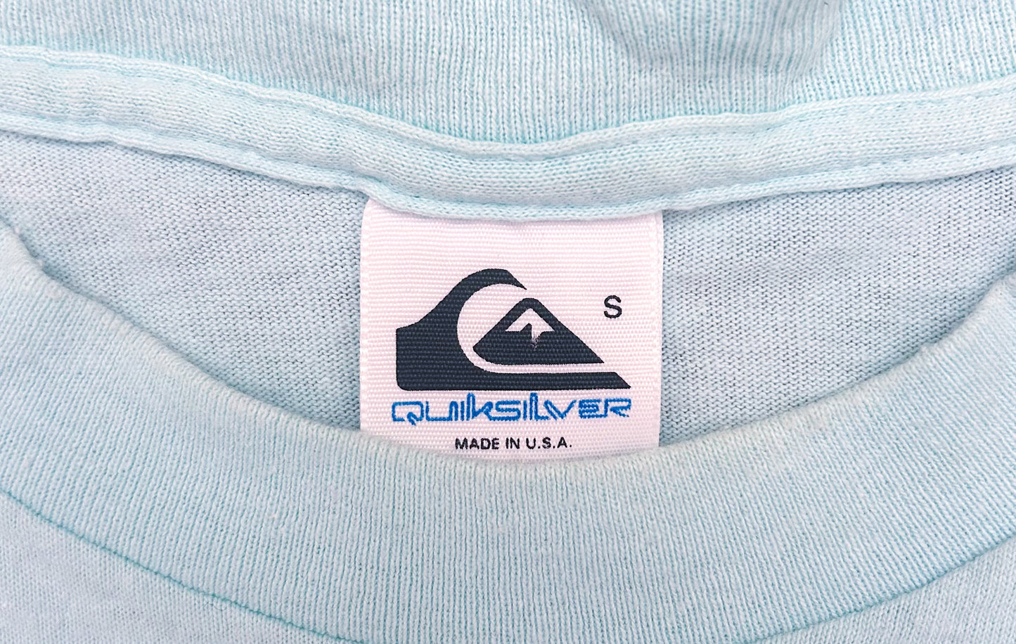 Vintage 1990s Quicksilver Single Stitch Made In The USA Blue Cotton Surf Wave T-Shirt Small Rare