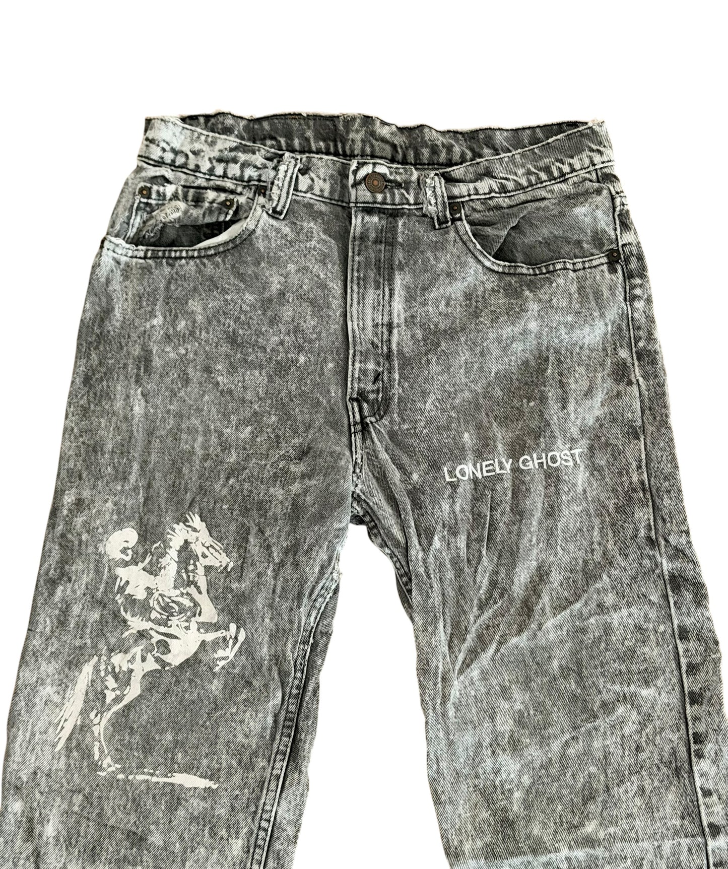 Vintage Levi’s Acid Wash Custom Distressed USA Made Denim Jeans, W32