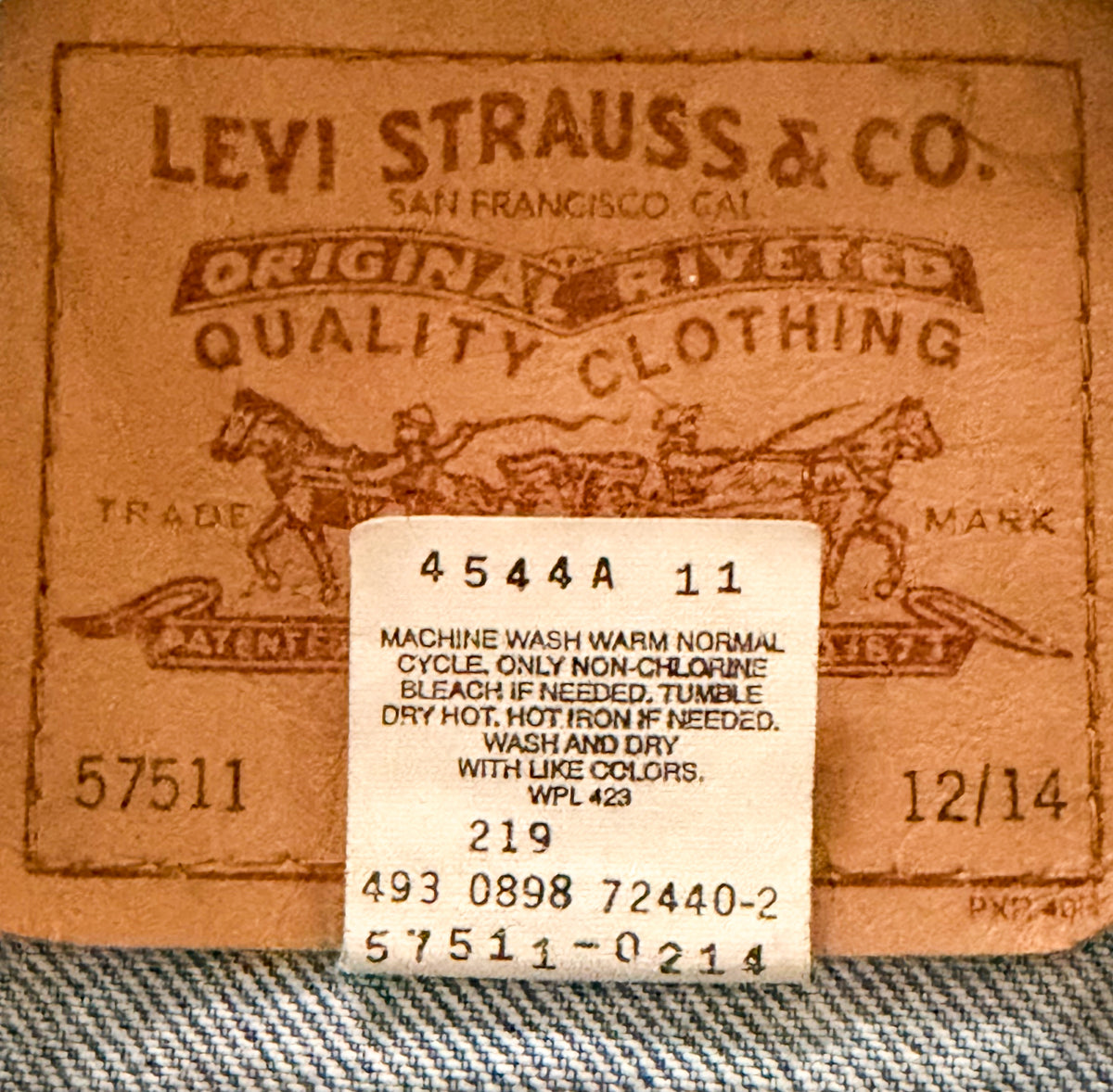Levi's Vintage 1990s Blue Denim Trucker Jacket, Small