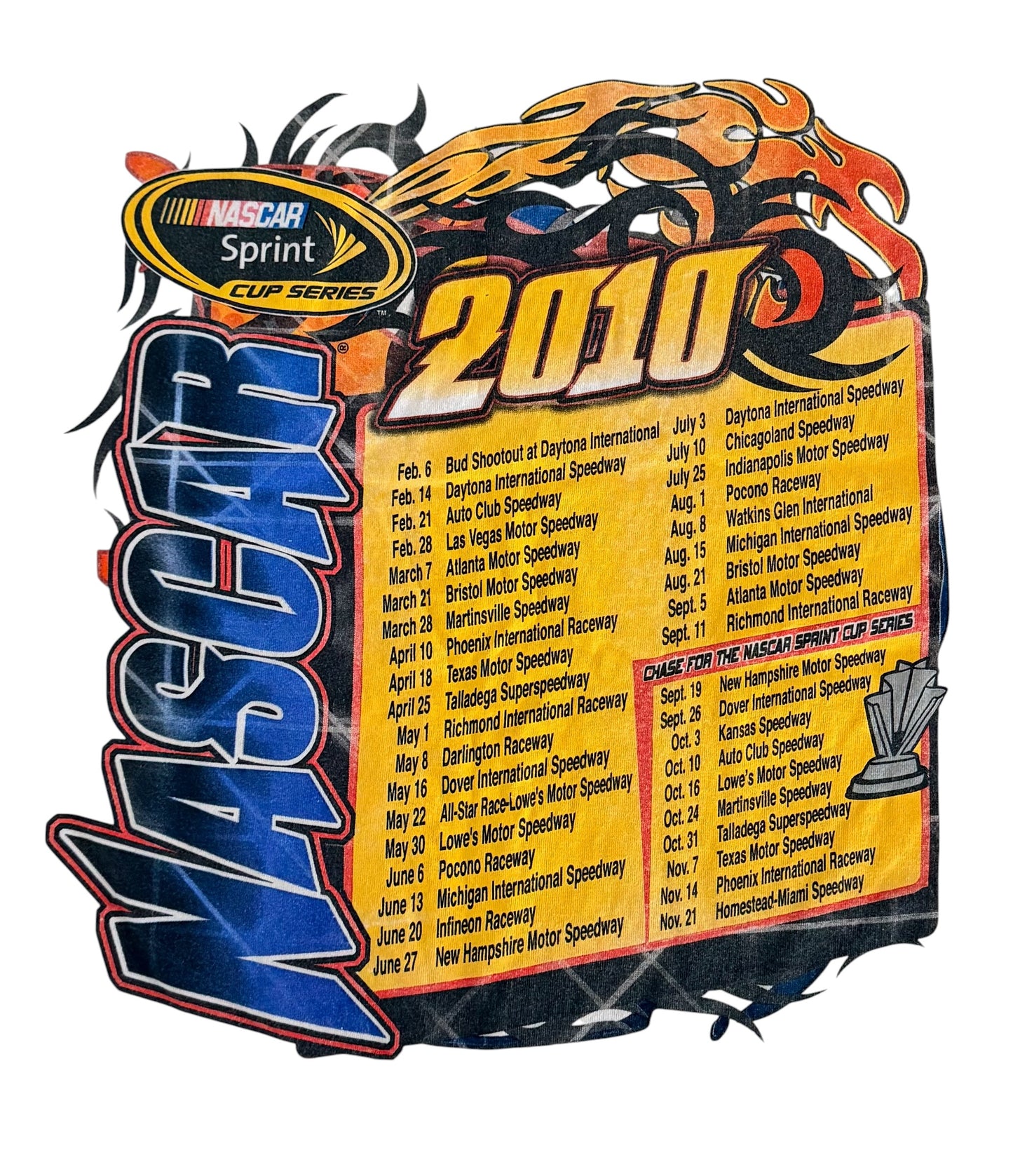 NASCAR Sprint Cup Series 2010 Graphic T-Shirt White Large