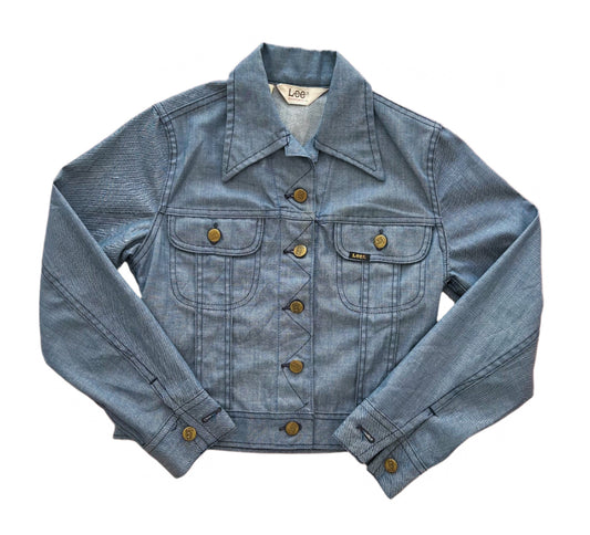 Kids Lee Riders 1970s Denim Style Box Jacket Made USA 10-12 Years