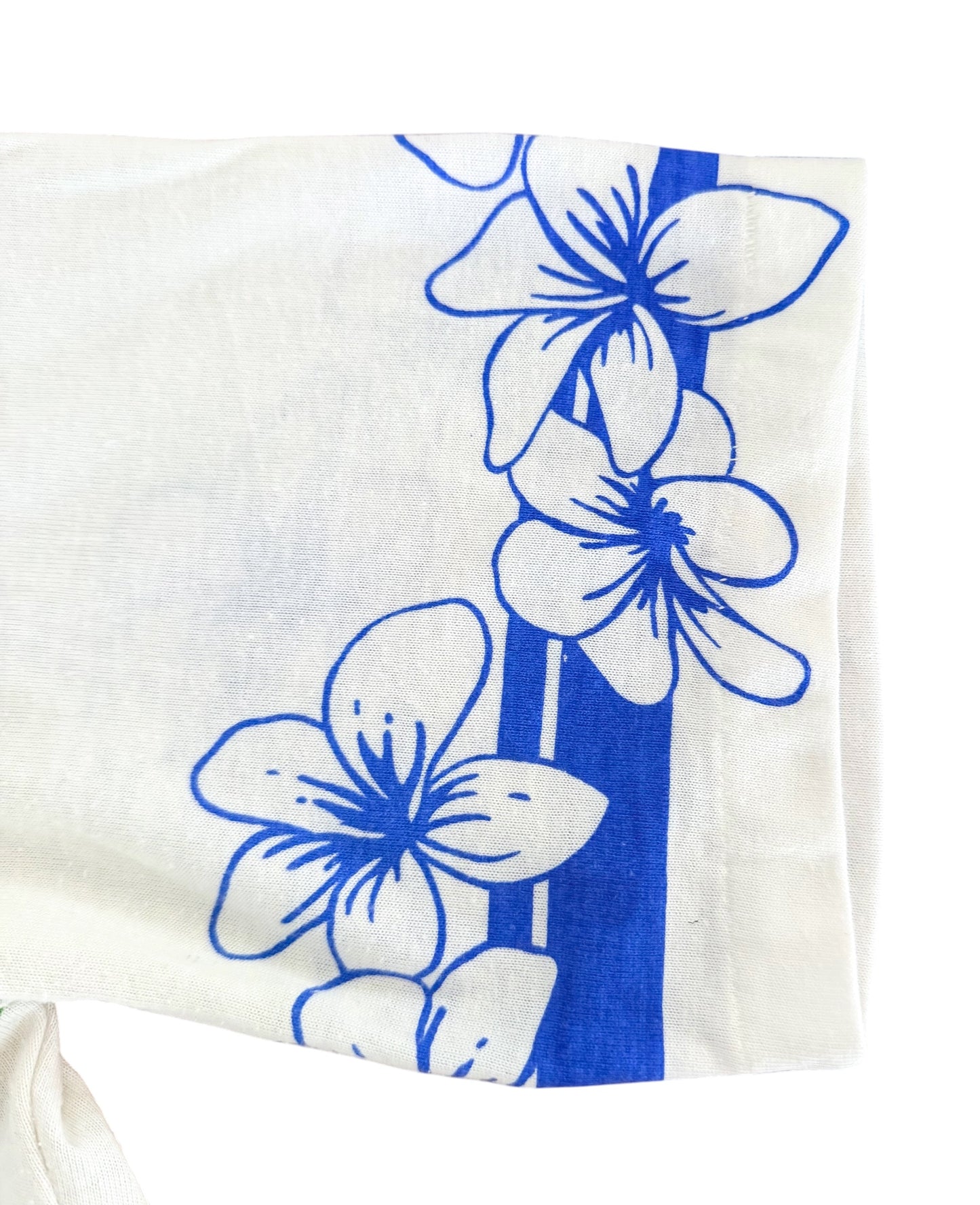 Vintage 1970s Hawaii Floral White Single Stitch Polo Shirt Medium