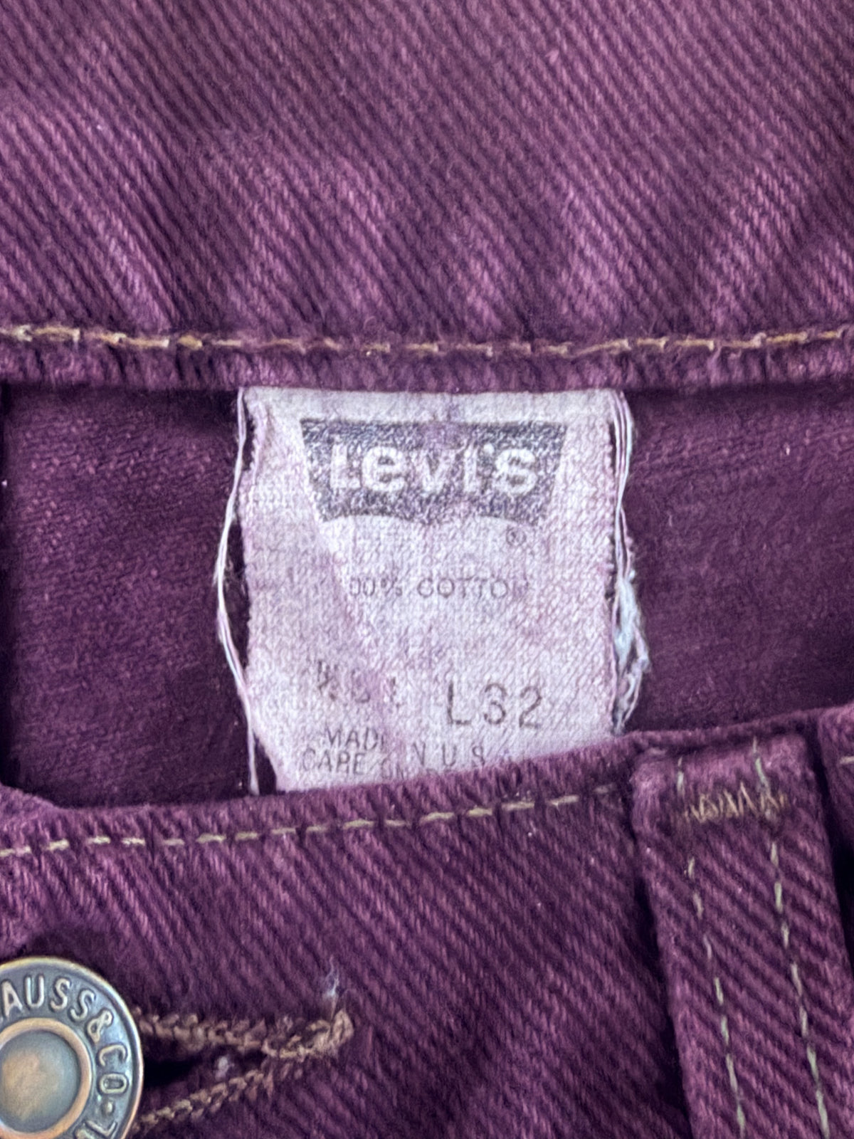 Vintage Levi's 554 Purple Paint Splatter Jeans W33 L32