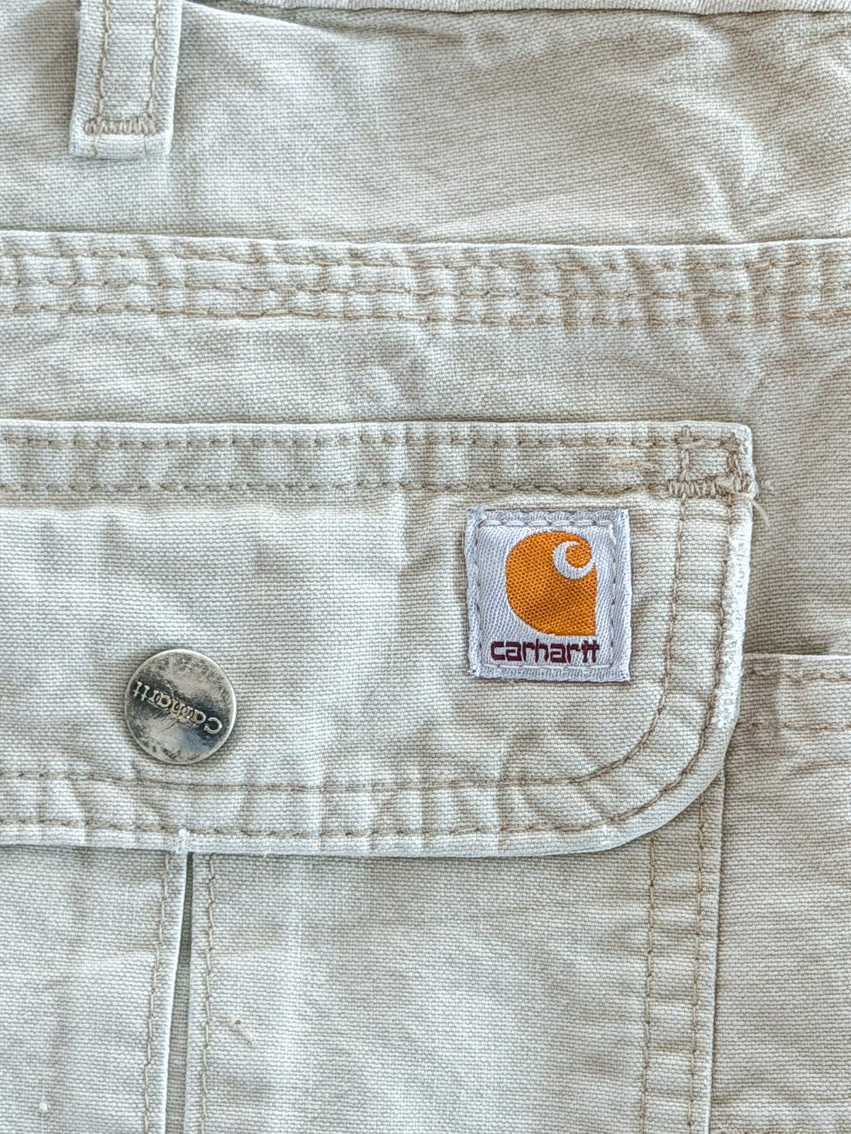 Carhartt Beige Canvas Cargo Utility Shorts, 31 W