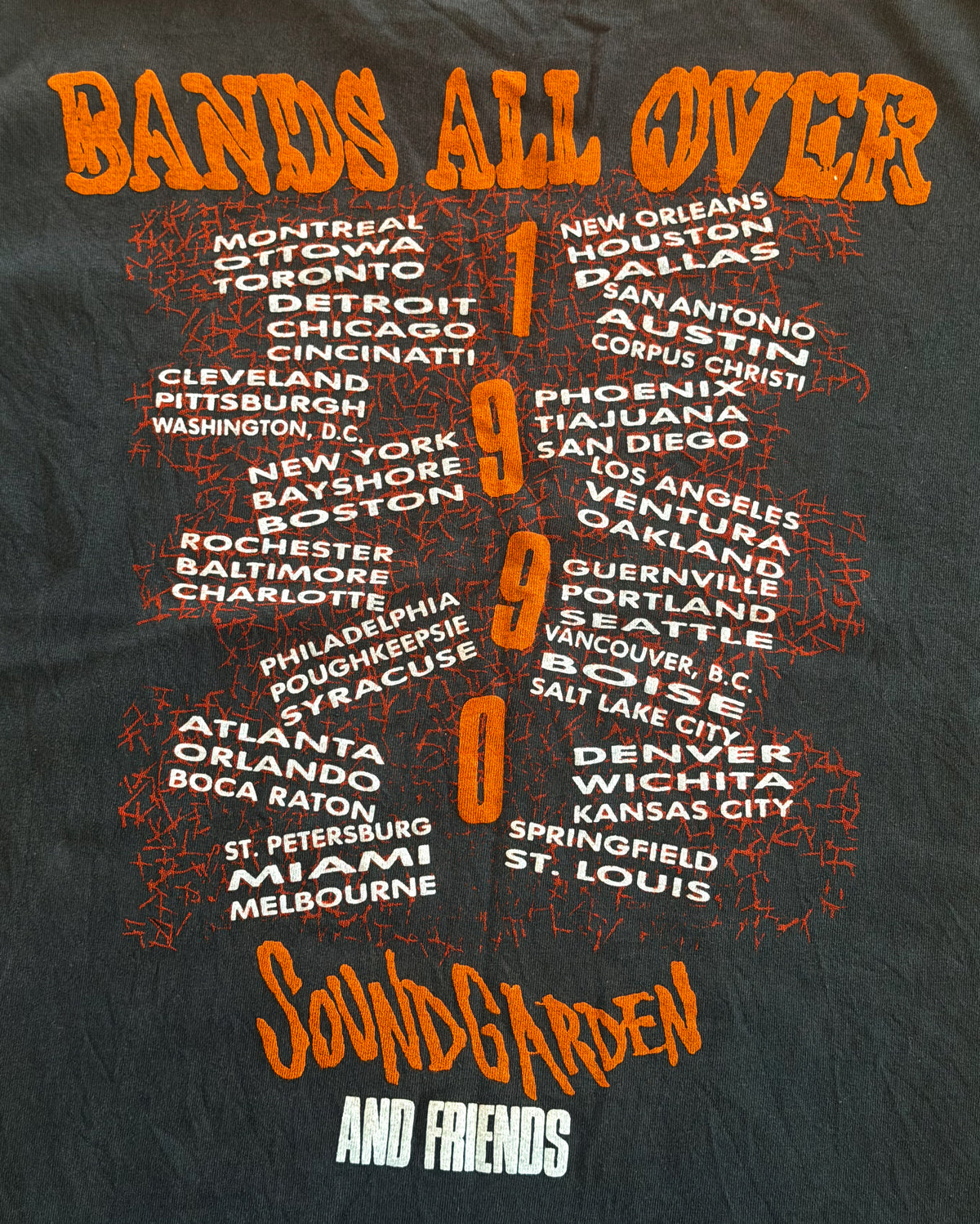 Soundgarden Louder Than Love 1990 Tour Graphic T-Shirt, Large