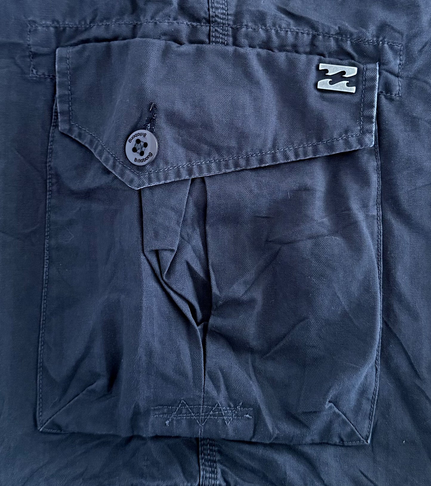 Vintage 2000s Billabong Slate Grey Cargo Jort Shorts 33"