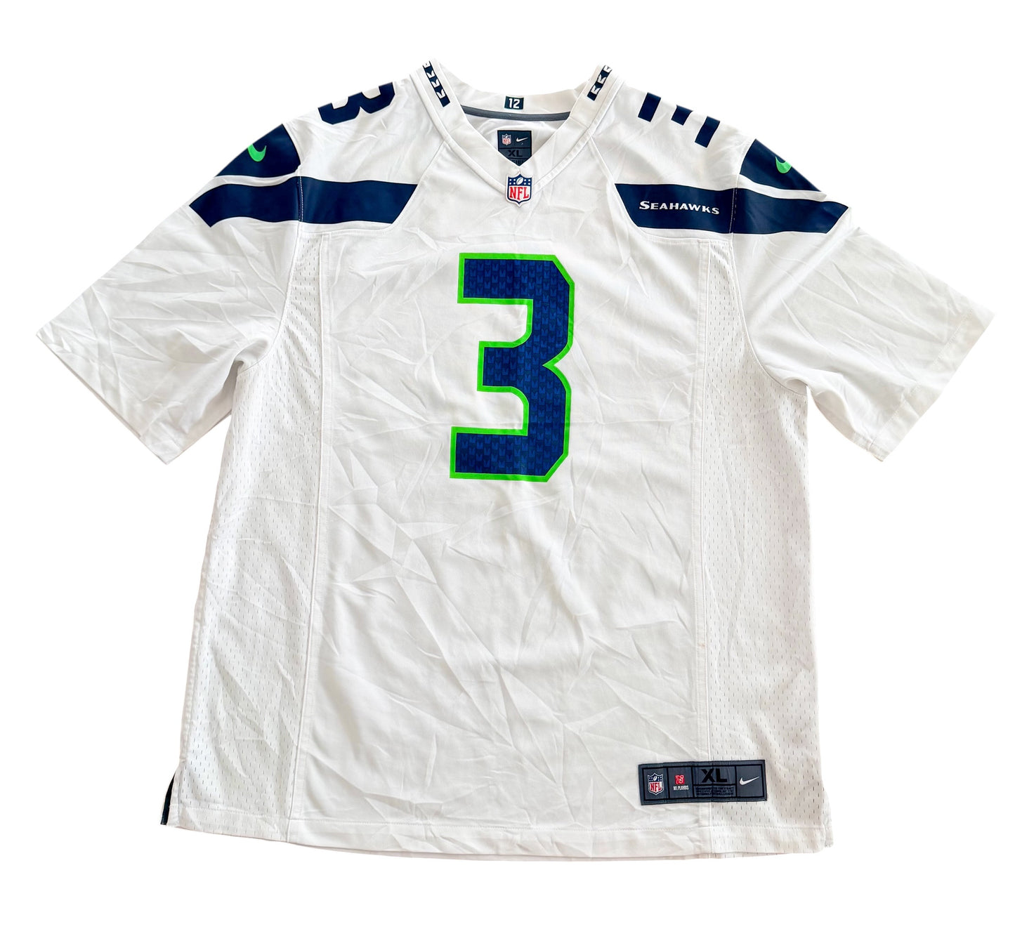 Nike Seattle Seahawks Russell Wilson NFL White Jersey XL